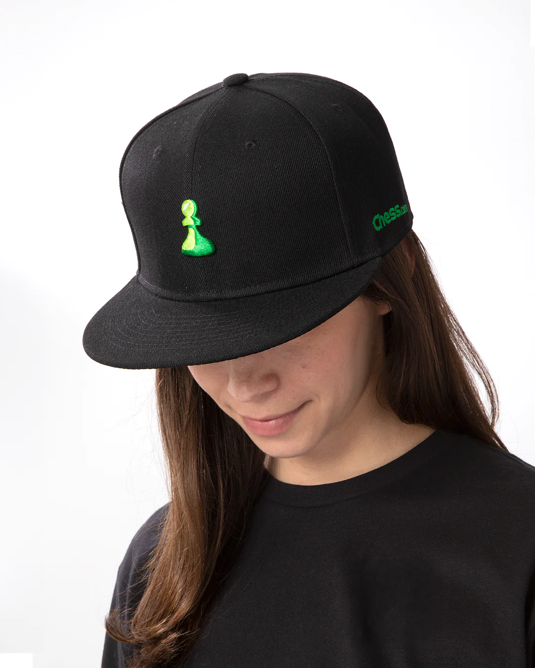 Essentials Collection Black Flat Brim Snapback - Image 5