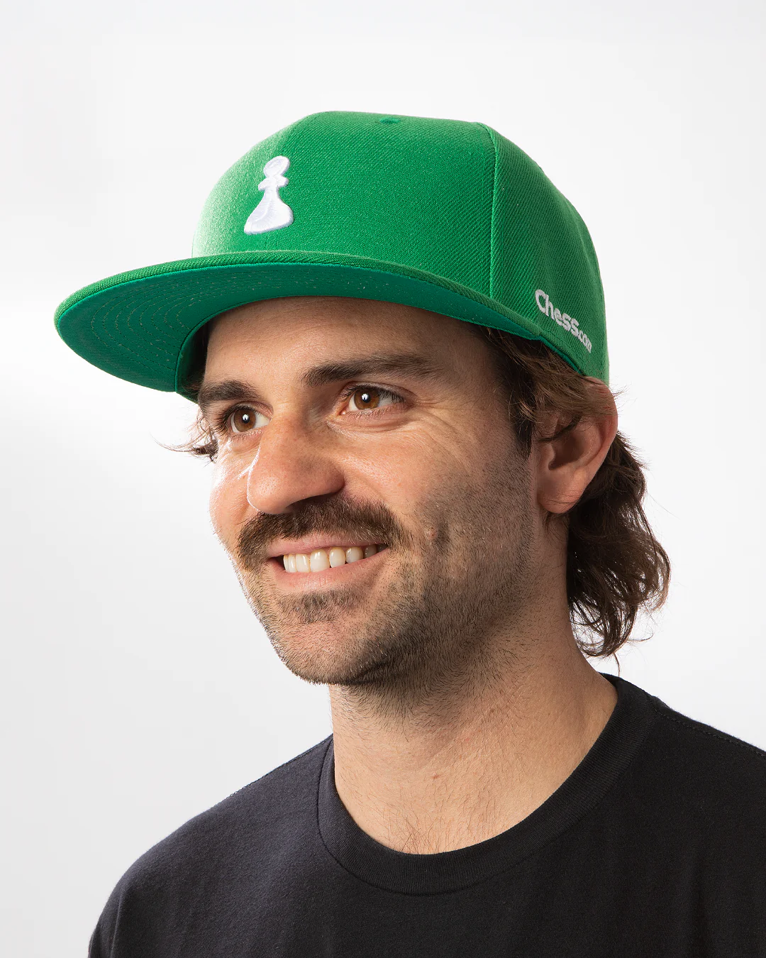 Essentials Collection Green Flat Brim Snapback - Image 4