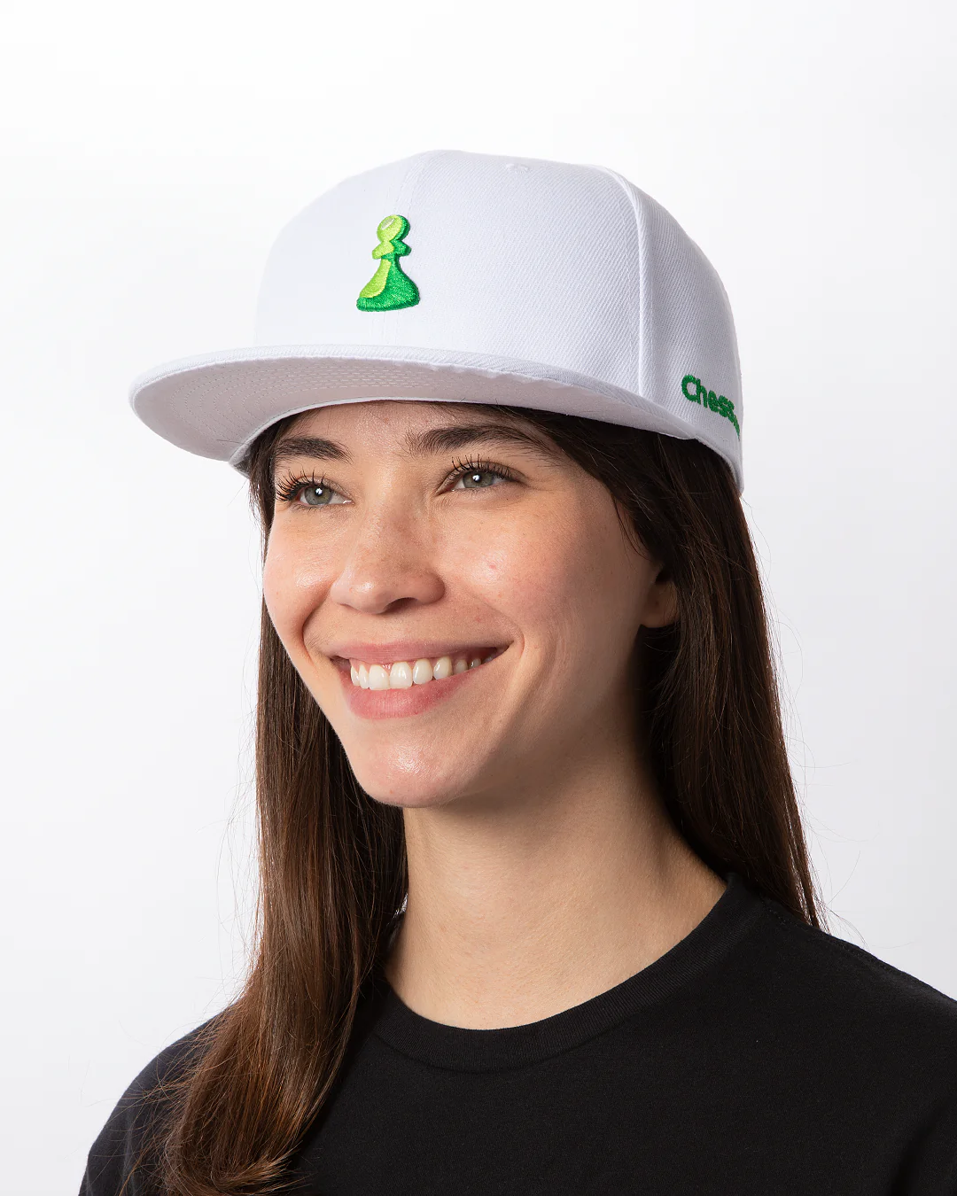 Essentials Collection White Flat Brim Snapback - Image 4